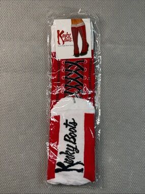 Kinky Boots Red Lace-Up Knee High Socks